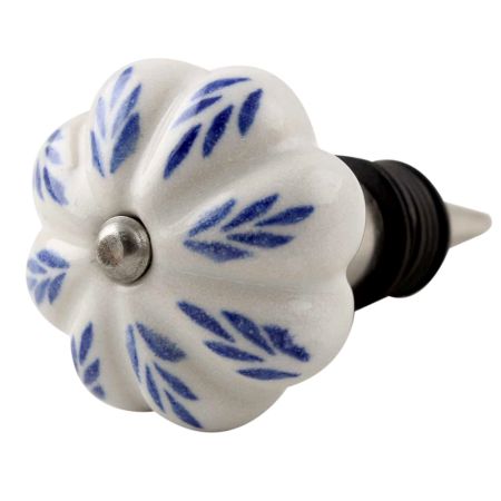 Blue Leaf Ceramic Melon Wine Stopper